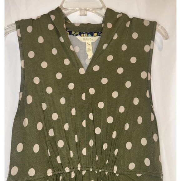 Matilda Jane Women’s Green Polka Dot Sleeveless Knit Knee Length Dress Stretch M - Picture 4 of 10